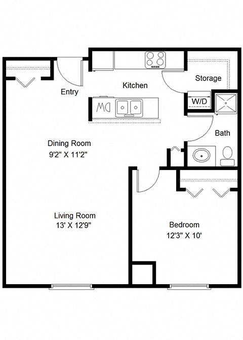 1 Bedroom Floor Plan
